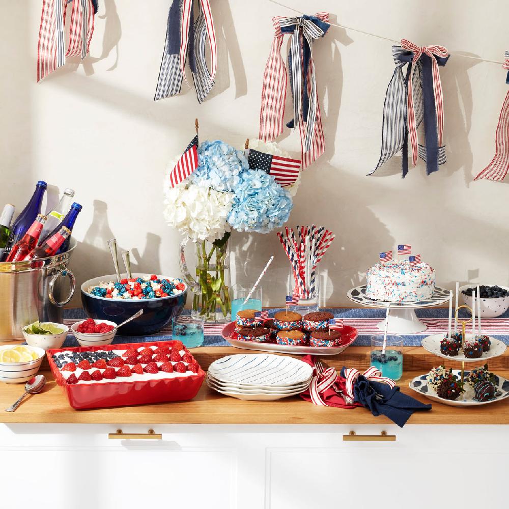 Reed & Barton Blue Bay Stripes Dinner Plates - Set Of 4