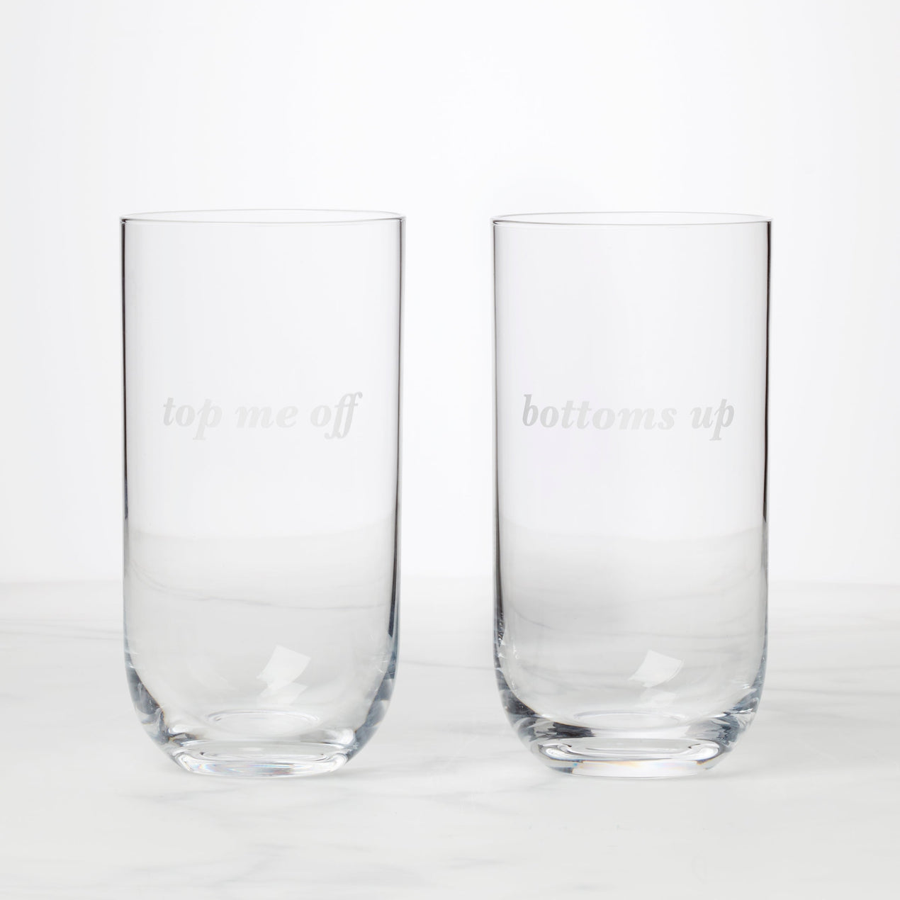 reed & barton Bottoms Up & Top Me Off Highball Glasses - Set Of 2