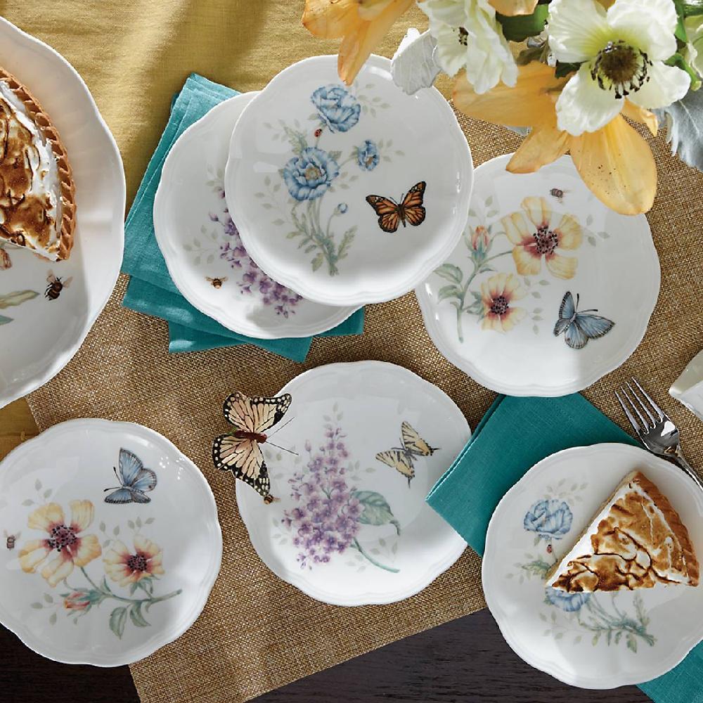Reed & Barton Butterfly Meadow 6-Piece Tidbit Plate Set