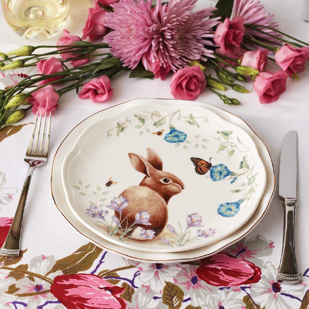 Reed & Barton Butterfly Meadow Bunny Accent Plates - Set Of 4