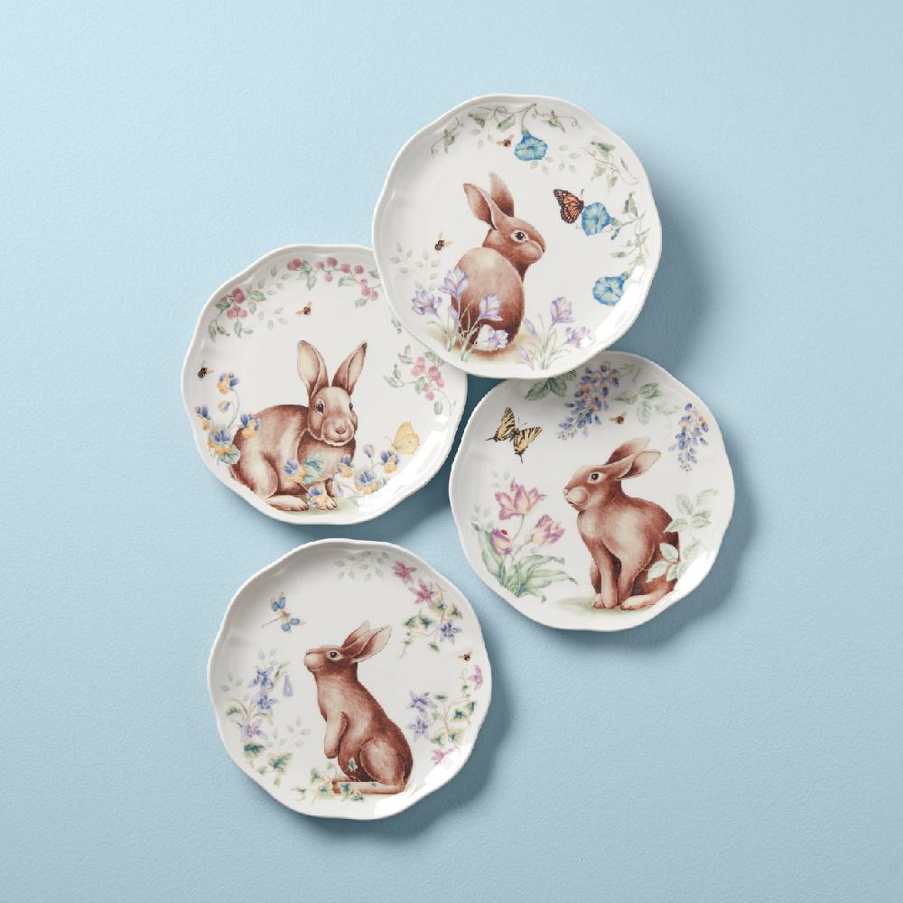 reed & barton Butterfly Meadow Bunny Accent Plates - Set of 4