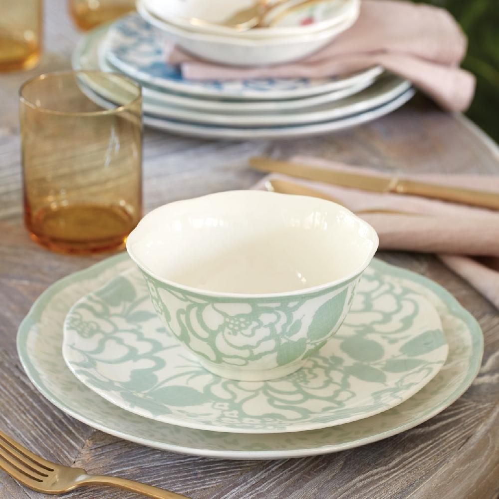 Reed & Barton Butterfly Meadow Cottage Sage 12-Piece Dinnerware Set