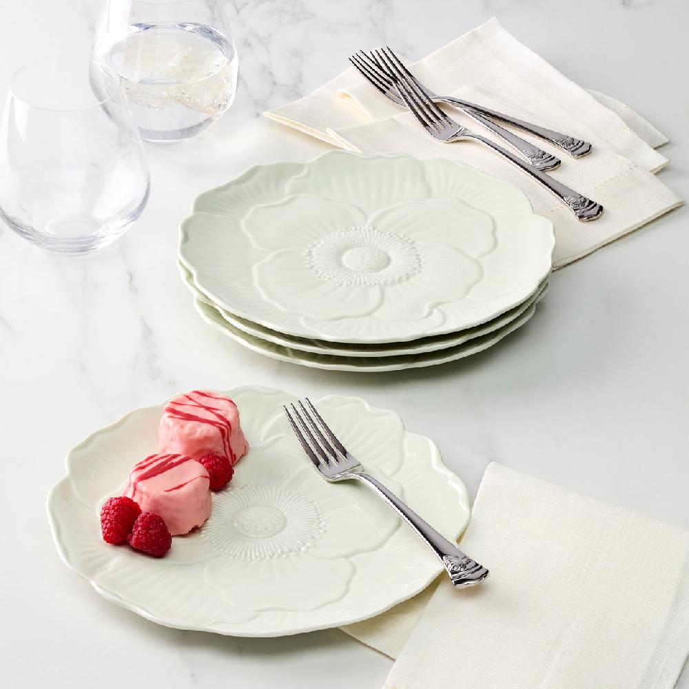 Reed & Barton Butterfly Meadow Floral Green Accent Plates - Set Of 4