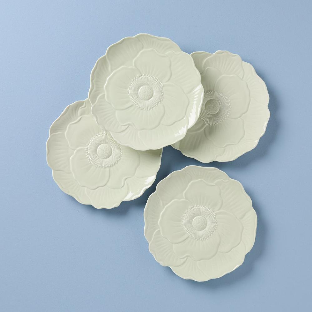 reed & barton Butterfly Meadow Floral Green Accent Plates - Set of 4