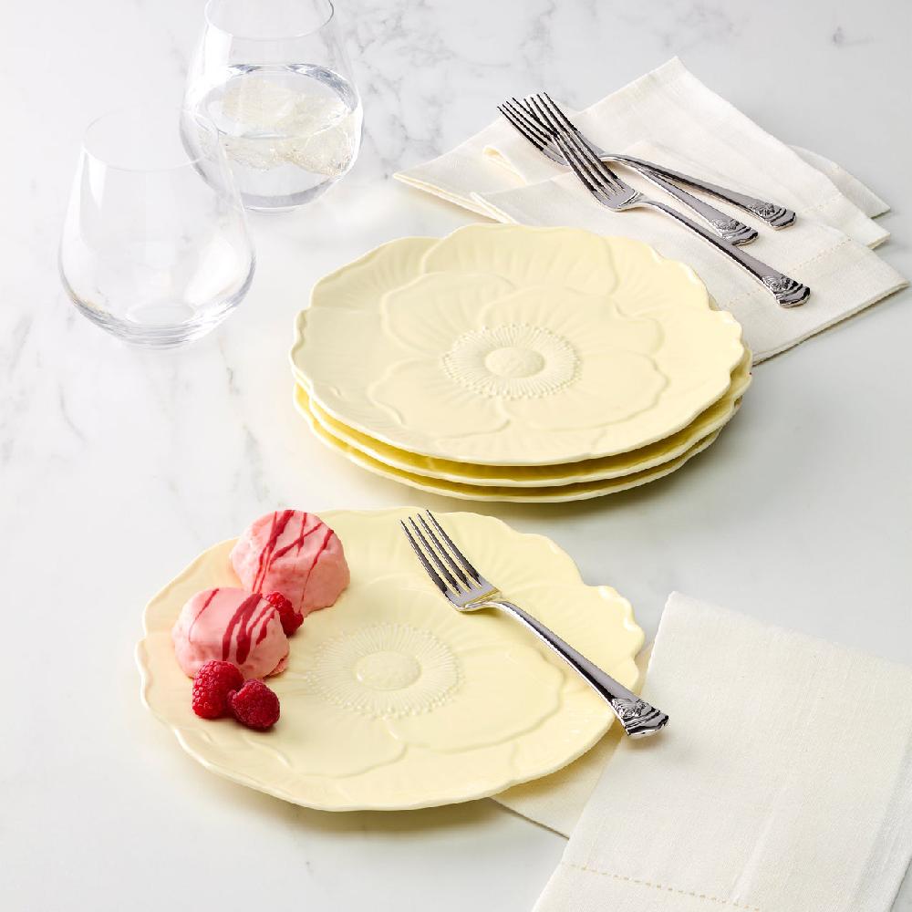 Reed & Barton Butterfly Meadow Floral Yellow Accent Plates - Set Of 4