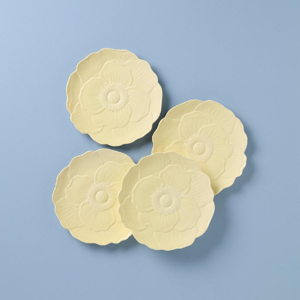 reed & barton Butterfly Meadow Floral Yellow Accent Plates - Set of 4