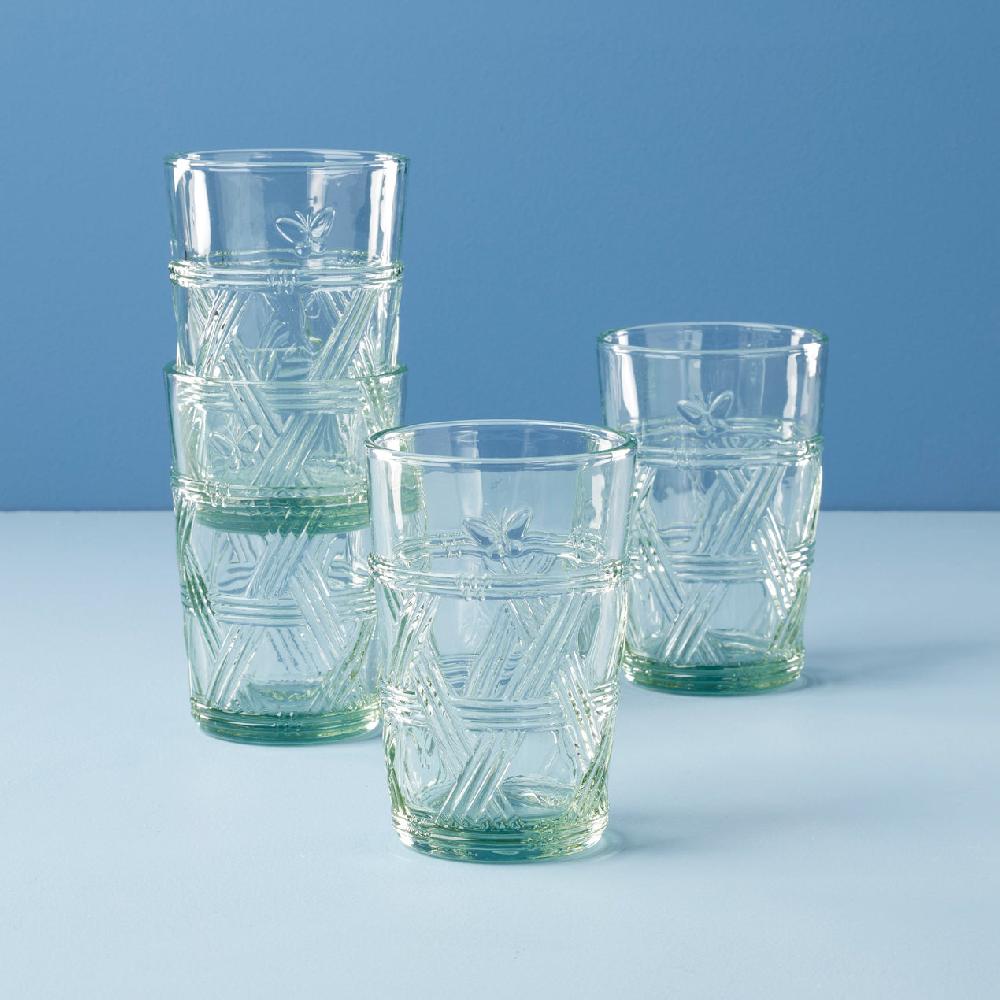 reed & barton Butterfly Meadow Green Tall Glasses - Set Of 4