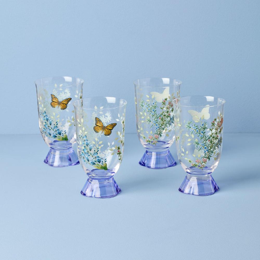 Reed & Barton Butterfly Meadow Herbs Tall Tumblers - Set Of 4