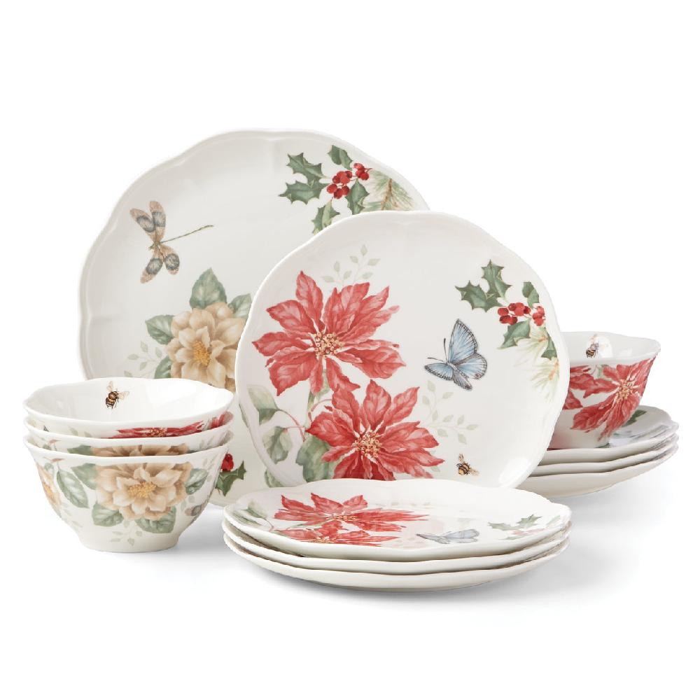 Reed & Barton Butterfly Meadow Holiday 12-Piece Dinnerware Set