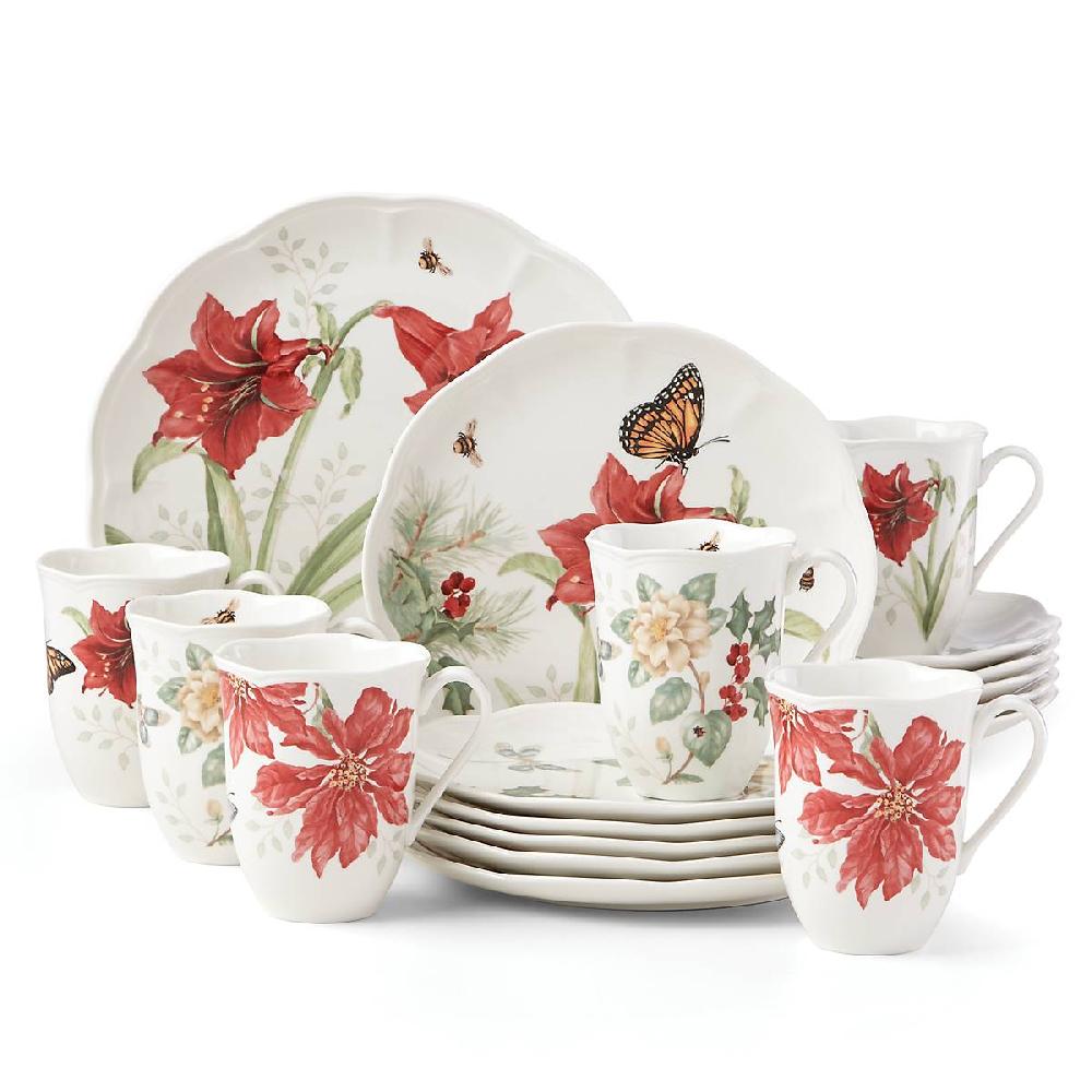 Reed & Barton Butterfly Meadow Holiday 18-Piece Dinnerware Set
