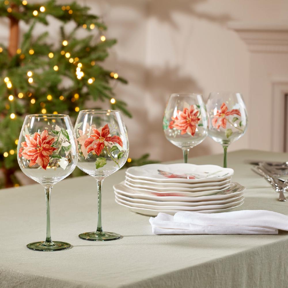 Reed & Barton Butterfly Meadow Holliday Balloon Glasses - Set Of 4