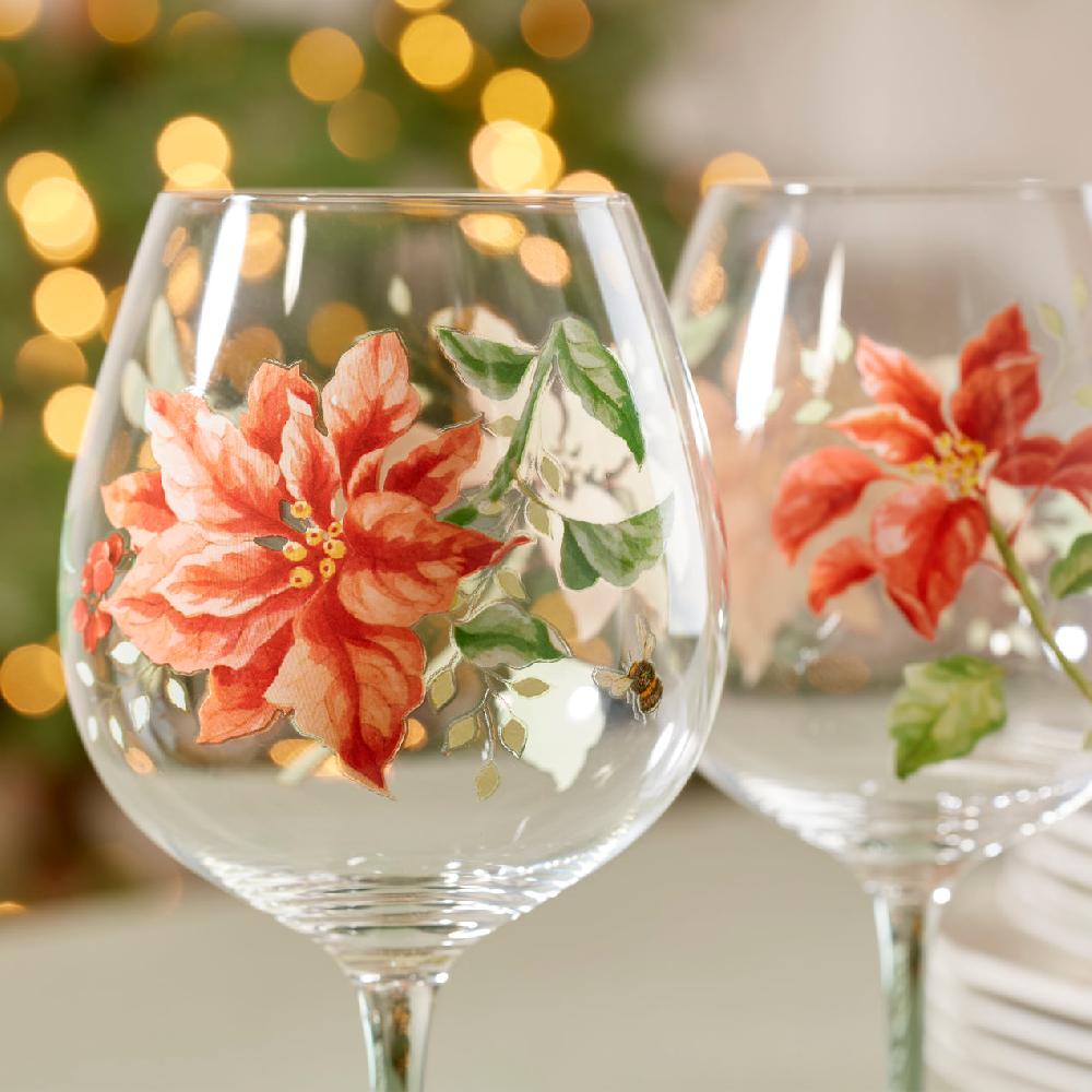 Reed & Barton Butterfly Meadow Holliday Balloon Glasses - Set Of 4