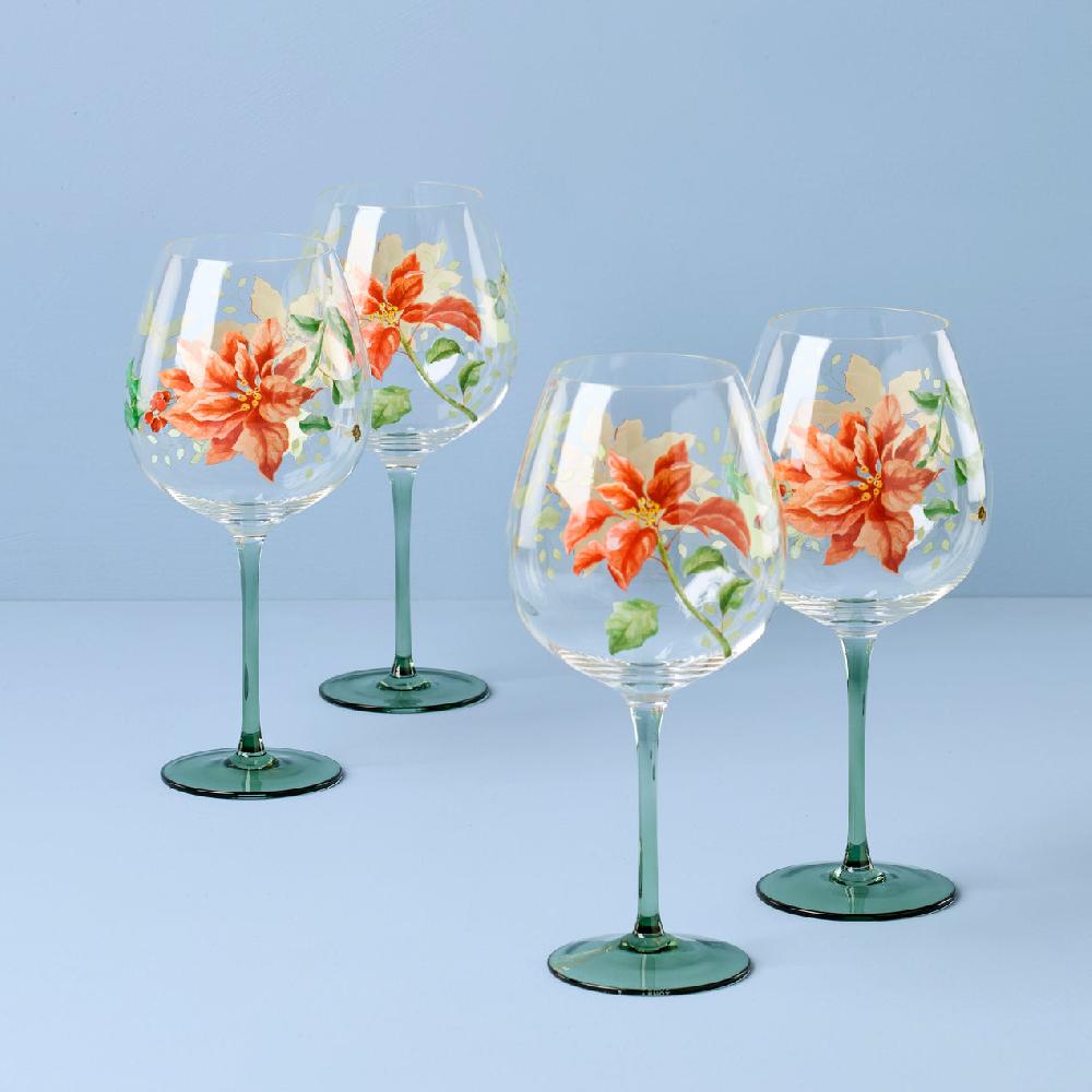 reed & barton Butterfly Meadow Holliday Balloon Glasses - Set Of 4