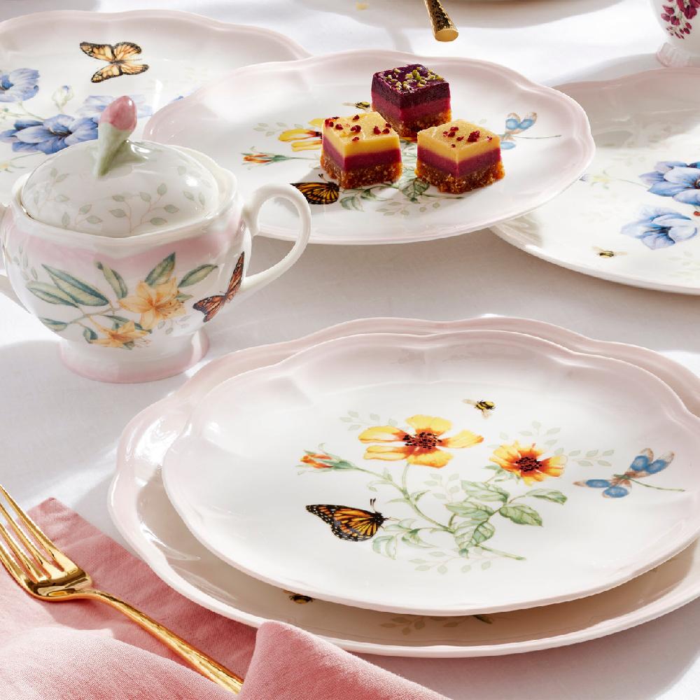 Reed & Barton Butterfly Meadow Pink 12-Piece Dinnerware Set