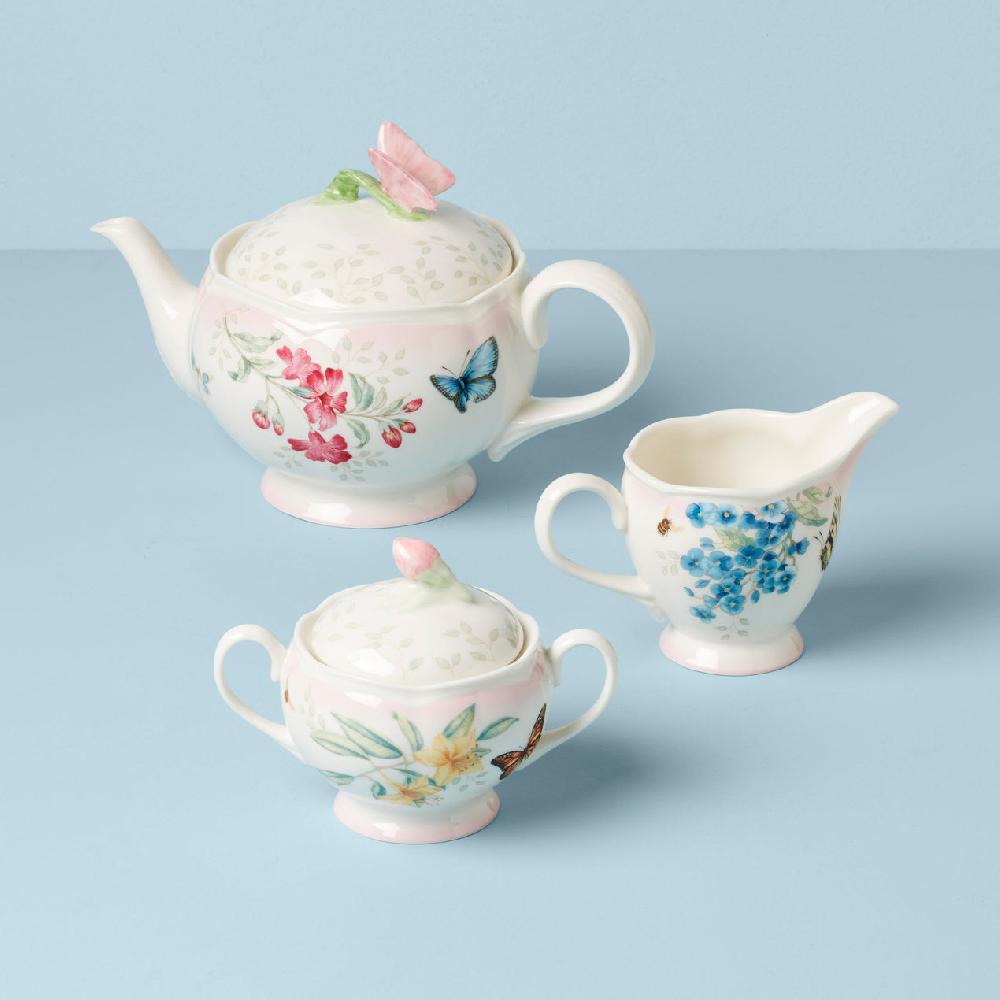 Reed & Barton Butterfly Meadow Pink Ombre 5-Piece Tea Set