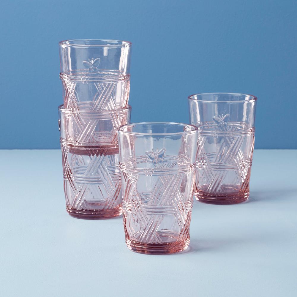 reed & barton Butterfly Meadow Pink Tall Glasses - Set Of 4