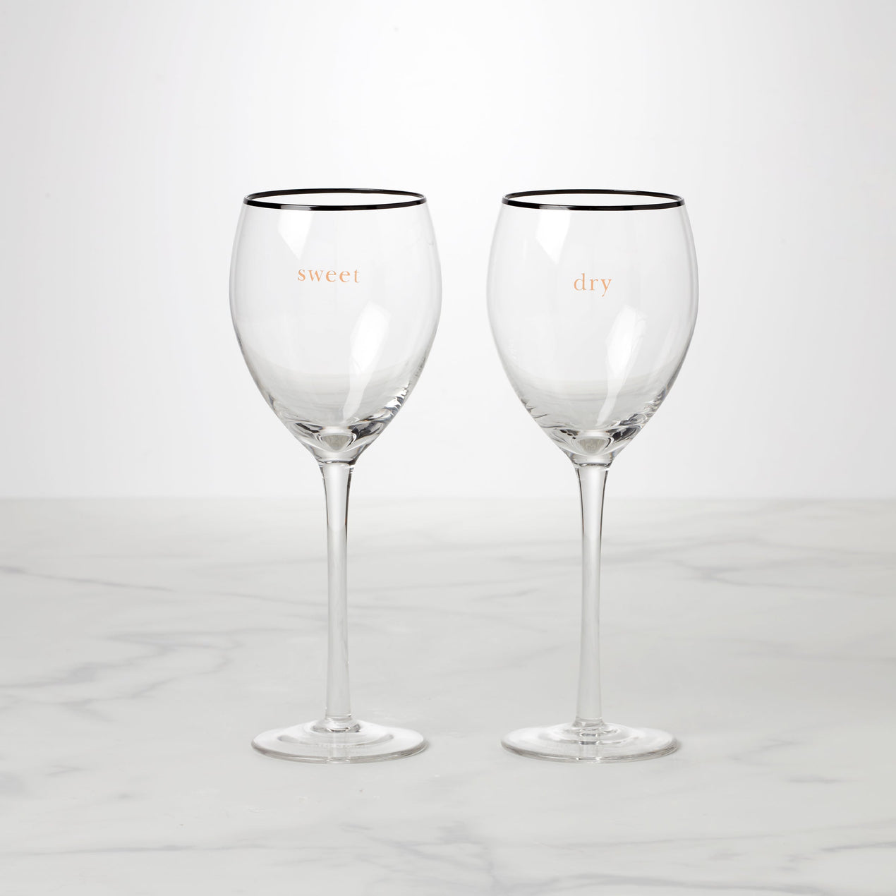 reed & barton Cheers To US Sweet & Dry Wine Glasses - Set Of 2