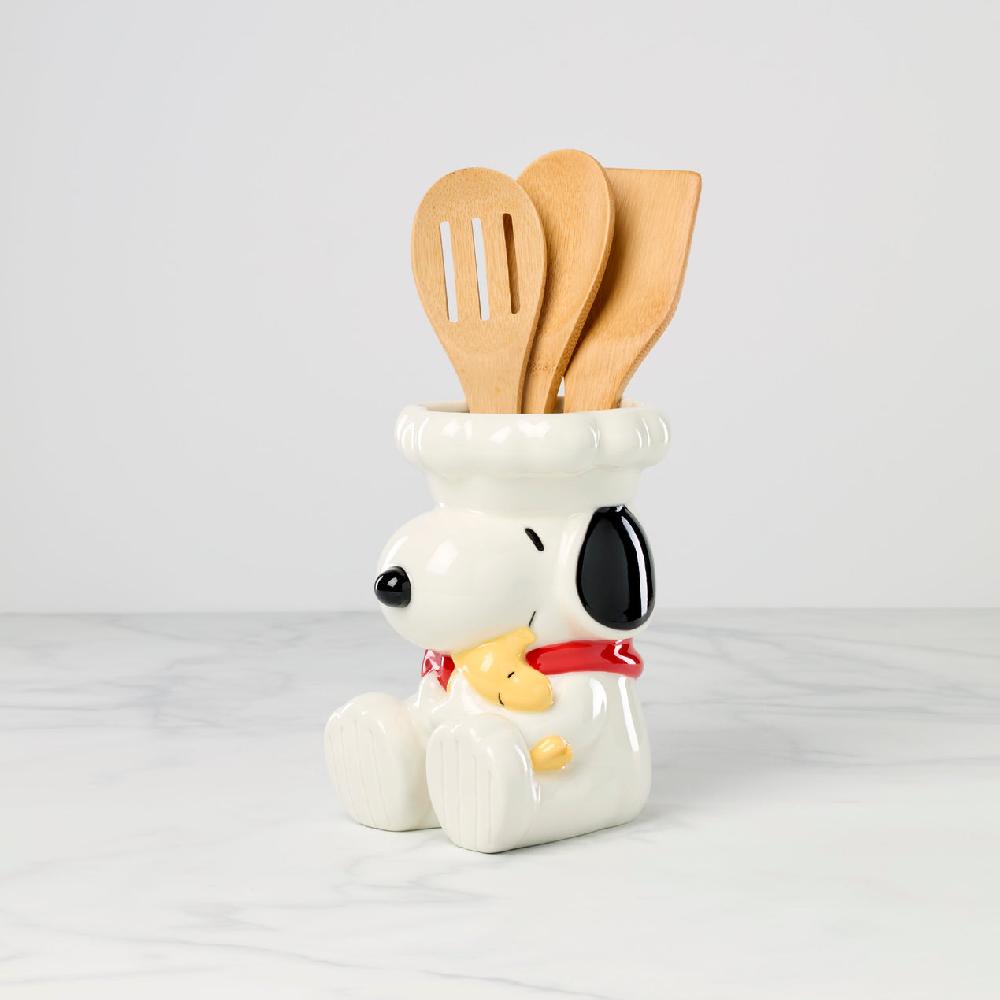 Reed & Barton Chef Snoopy Figural Utensil Crock 4-Piece Set
