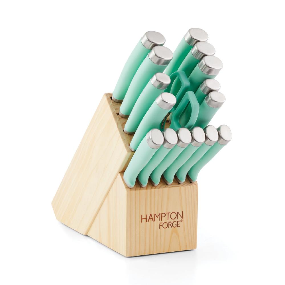 reed & barton Epicure Pistachio 17 Piece Cutlery Block Set