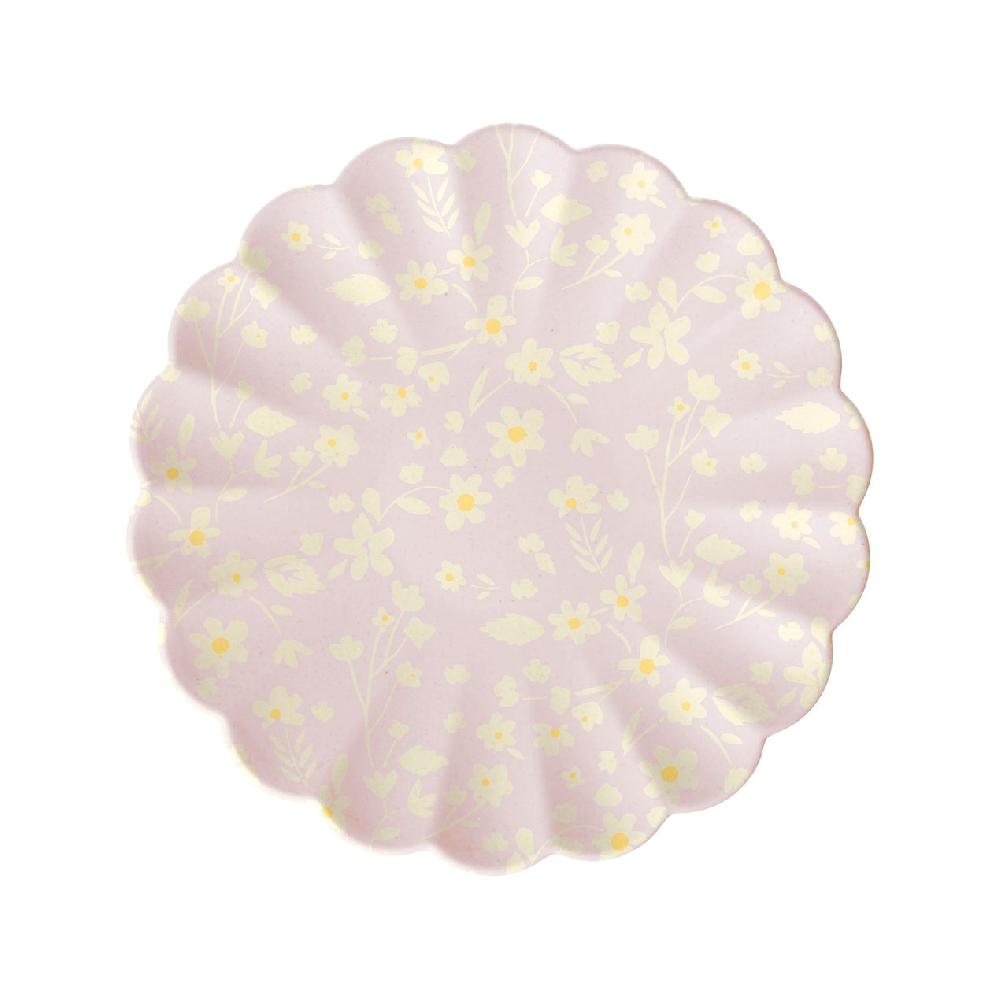 Reed & Barton Floral Reusable Bamboo Small Plates Set Of 6