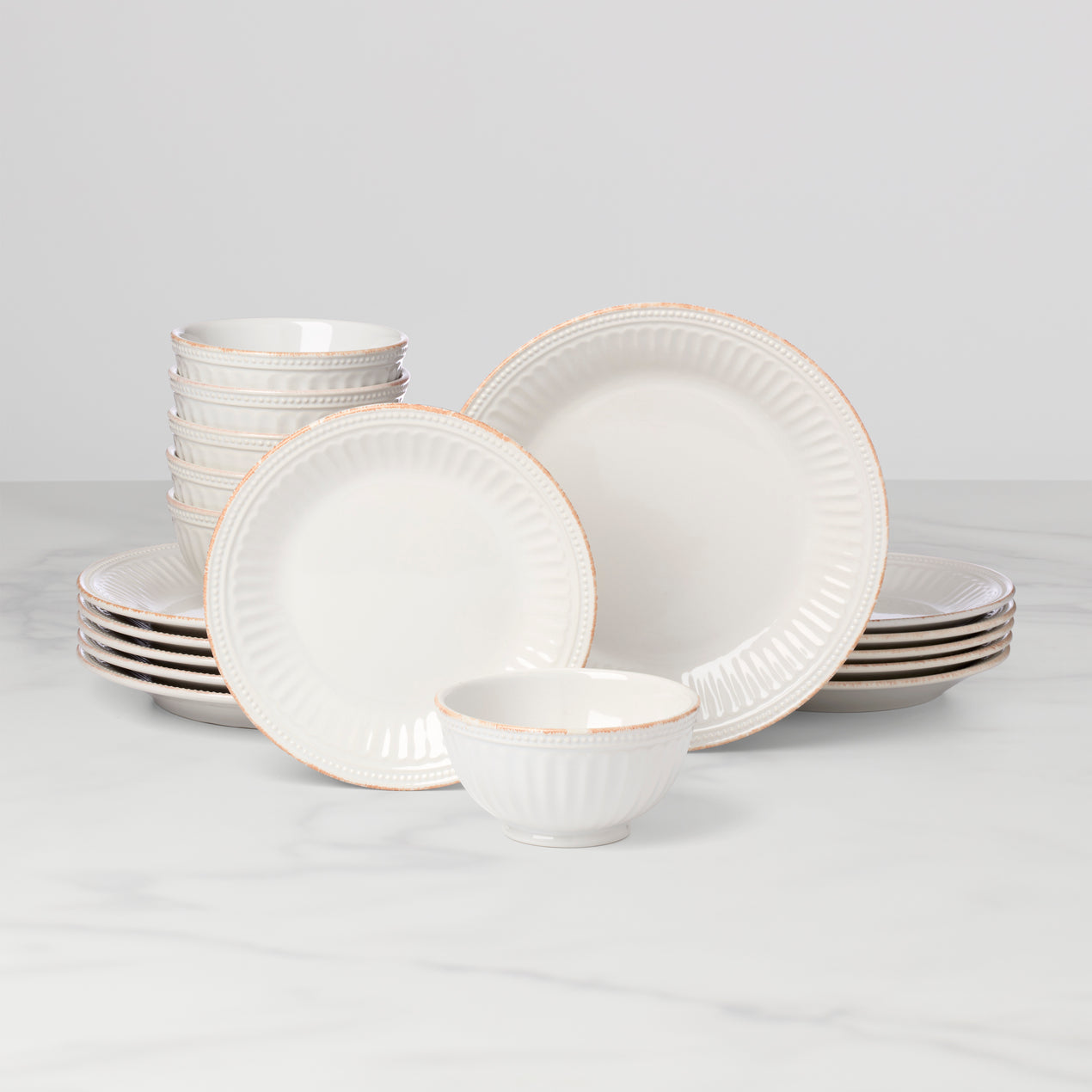 reed & barton French Perle Groove 18-Piece Dinnerware Set