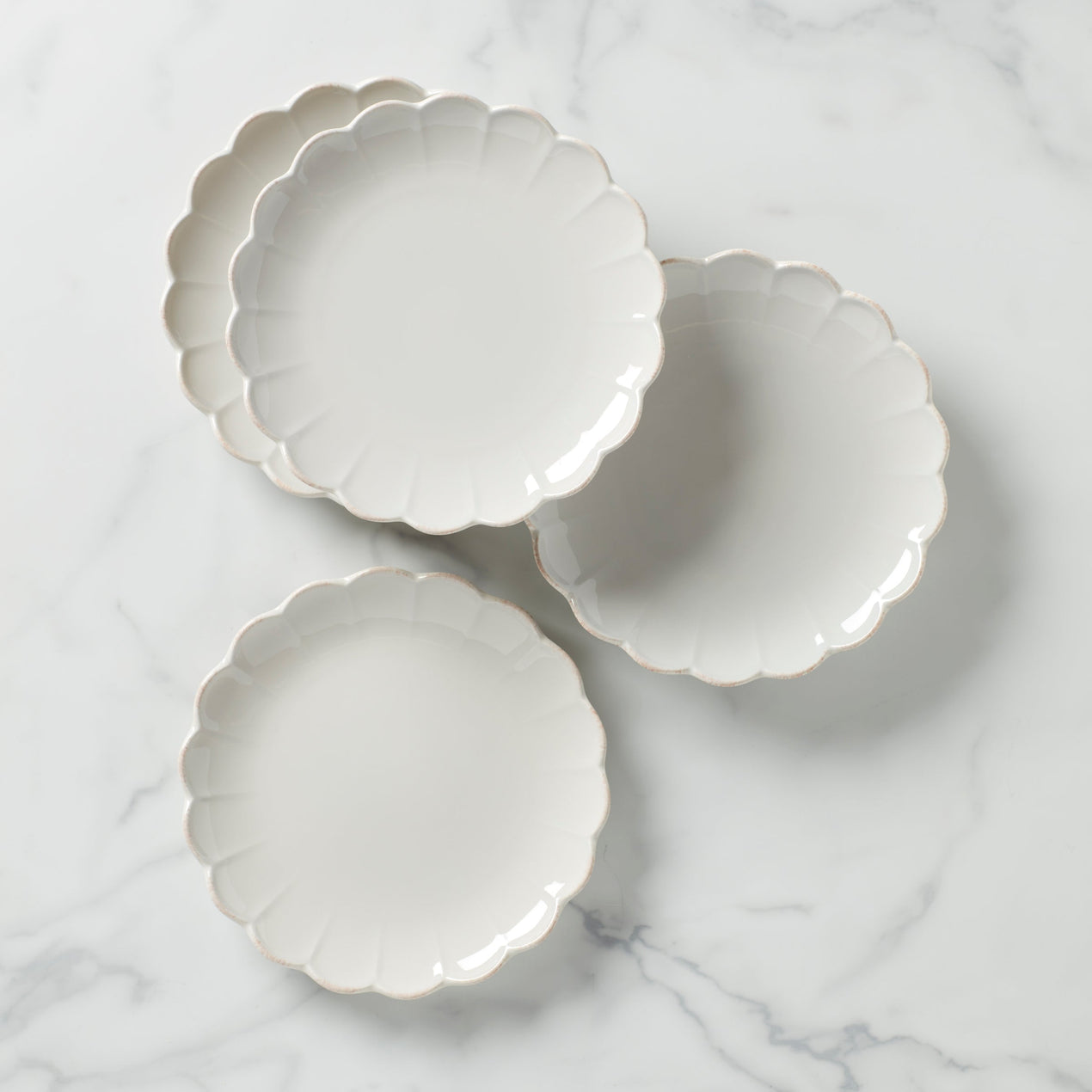 reed & barton French Perle Scallop Accent Plates - Set of 4