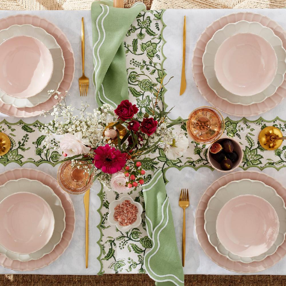 Reed & Barton French Perle Scallop Blush 12-Piece Dinnerware Set