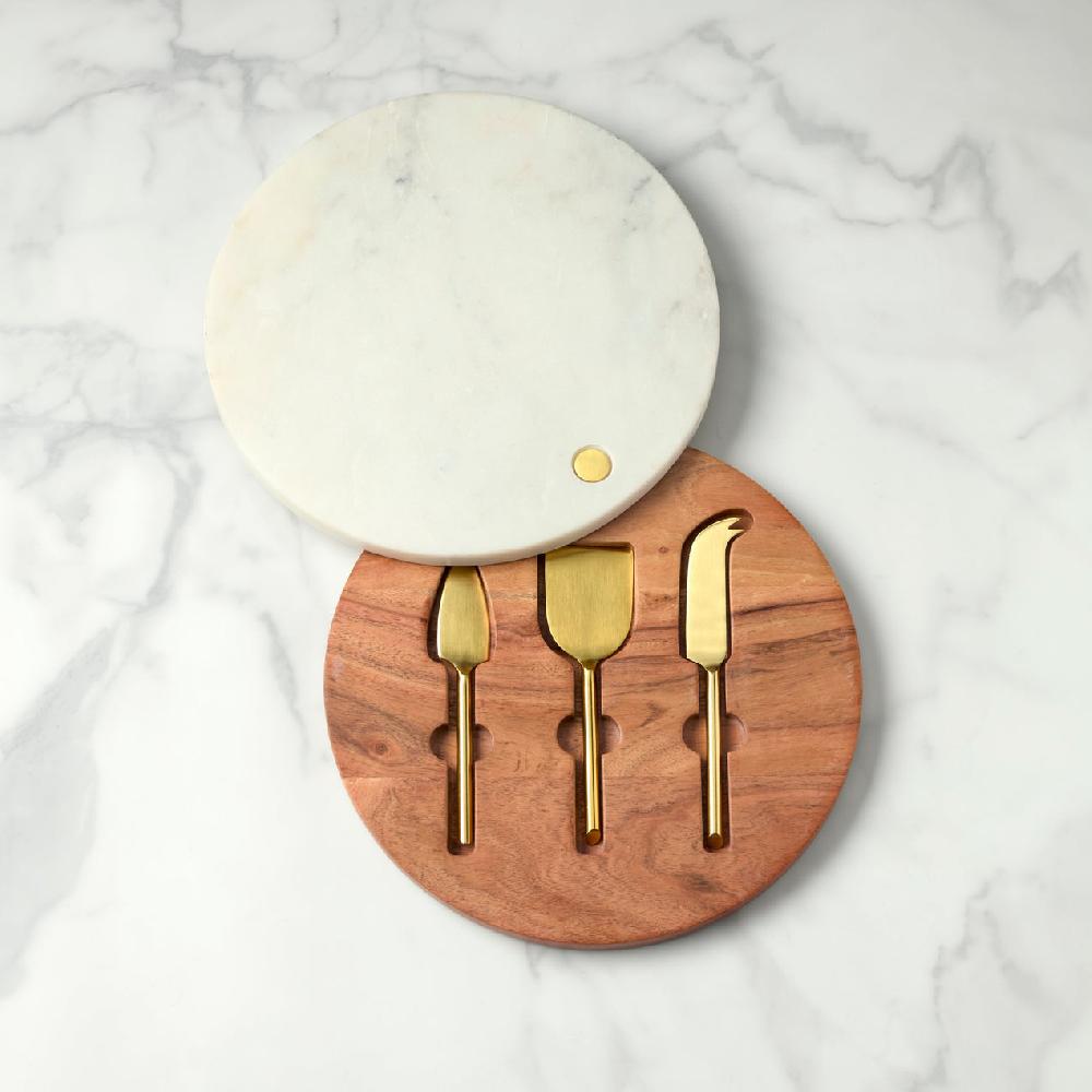 reed & barton Garnet Swivel Serving Board & Cheese Serving Set