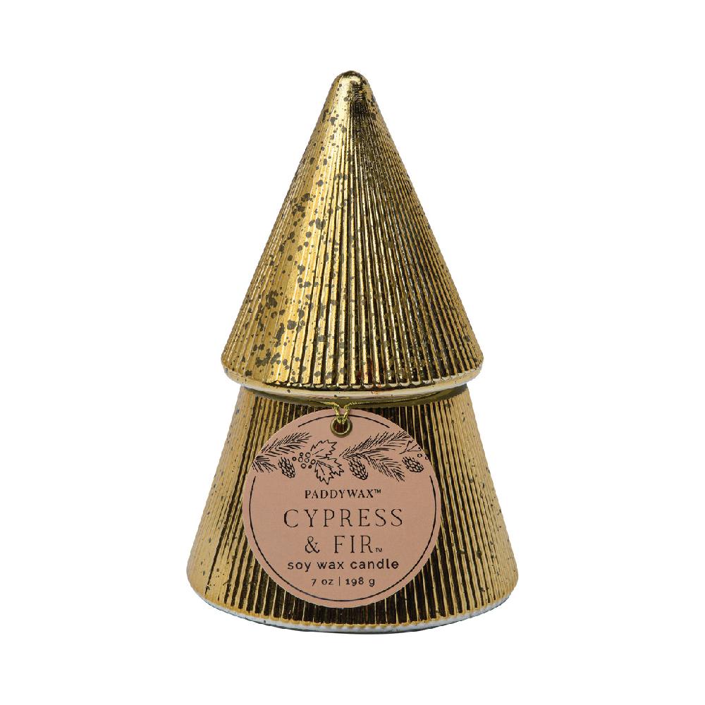 reed & barton Gold Mercury Glass 7-oz Soy Wax Tree Candle Cypress & Fir