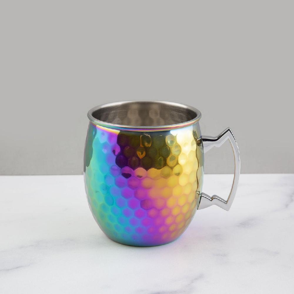 Reed & Barton Hammered Rainbow Moscow Mule Mugs - Set Of 4