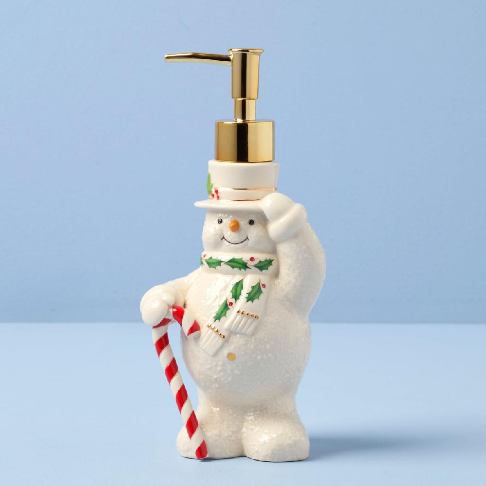 reed & barton Happy Holly Days Snowman Soap Dispenser