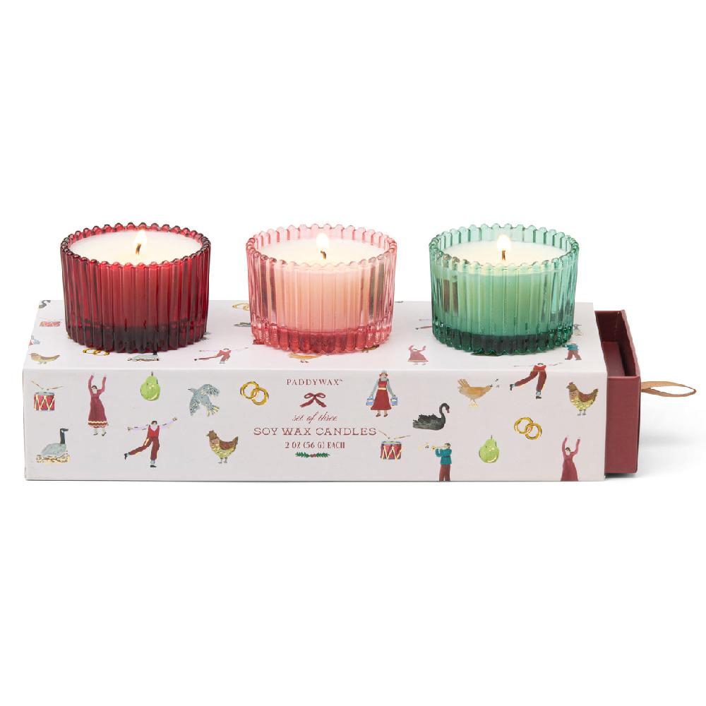 reed & barton Holiday Soy Wax 2-oz Mini Candles Gift-Boxed Set of 3