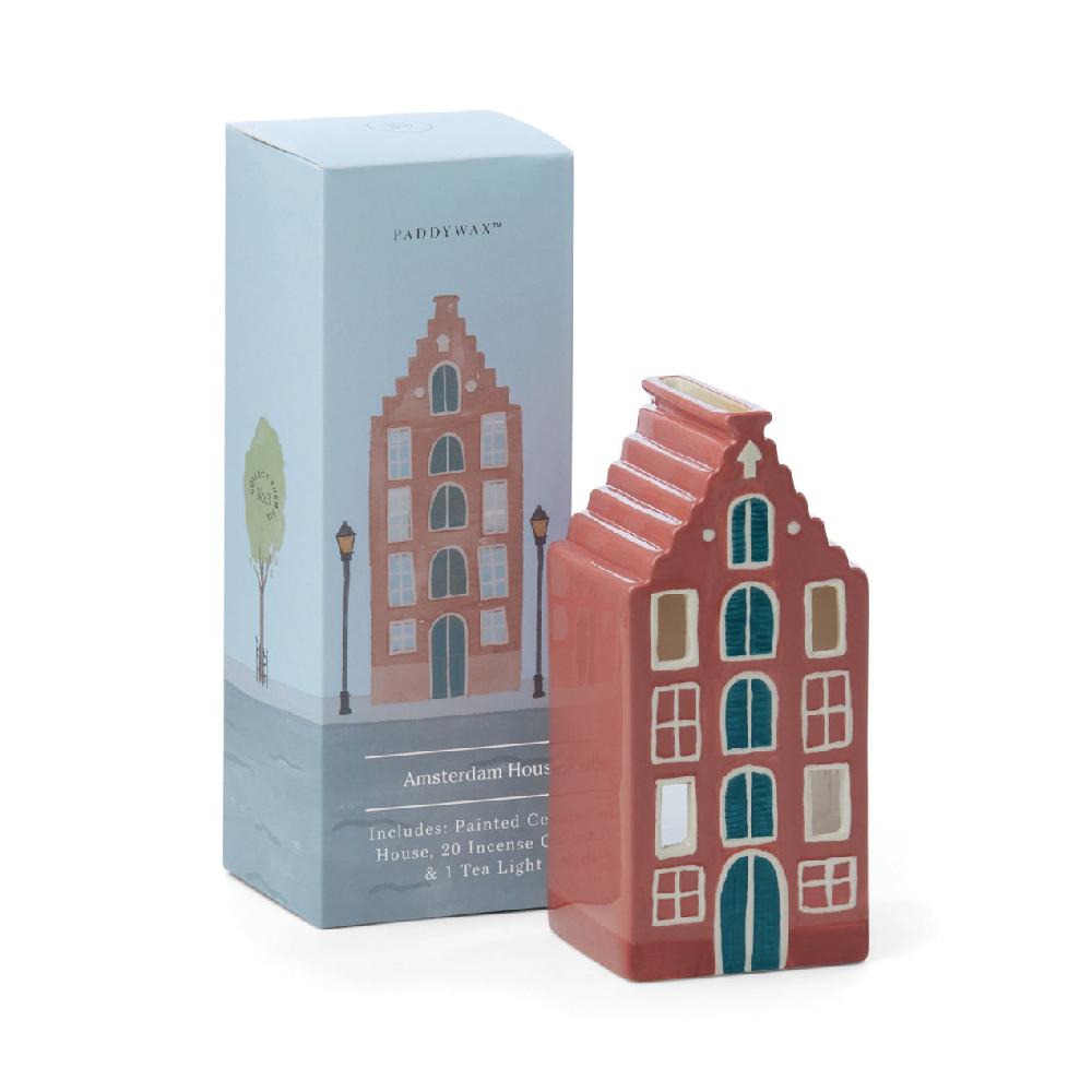 Reed & Barton Incense House With Tea Light + 20 Cones Amsterdam House