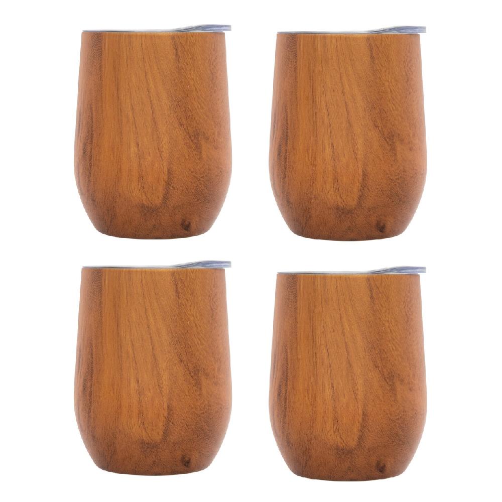 reed & barton Insulated Woodgrain Wine Tumblers - Set Of 4