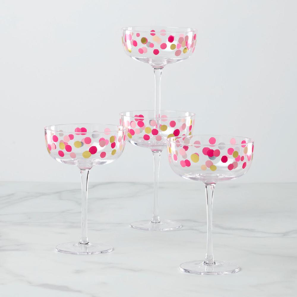 reed & barton It's Raining Confetti Coupe Glasses - Set Of 4