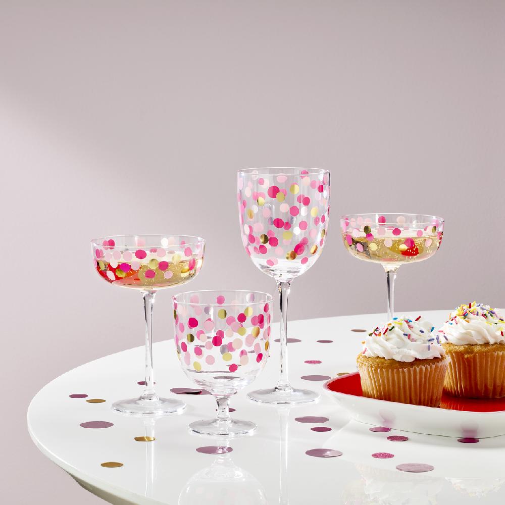 Reed & Barton It's Raining Confetti Short Wine Glasses - Set Of 4