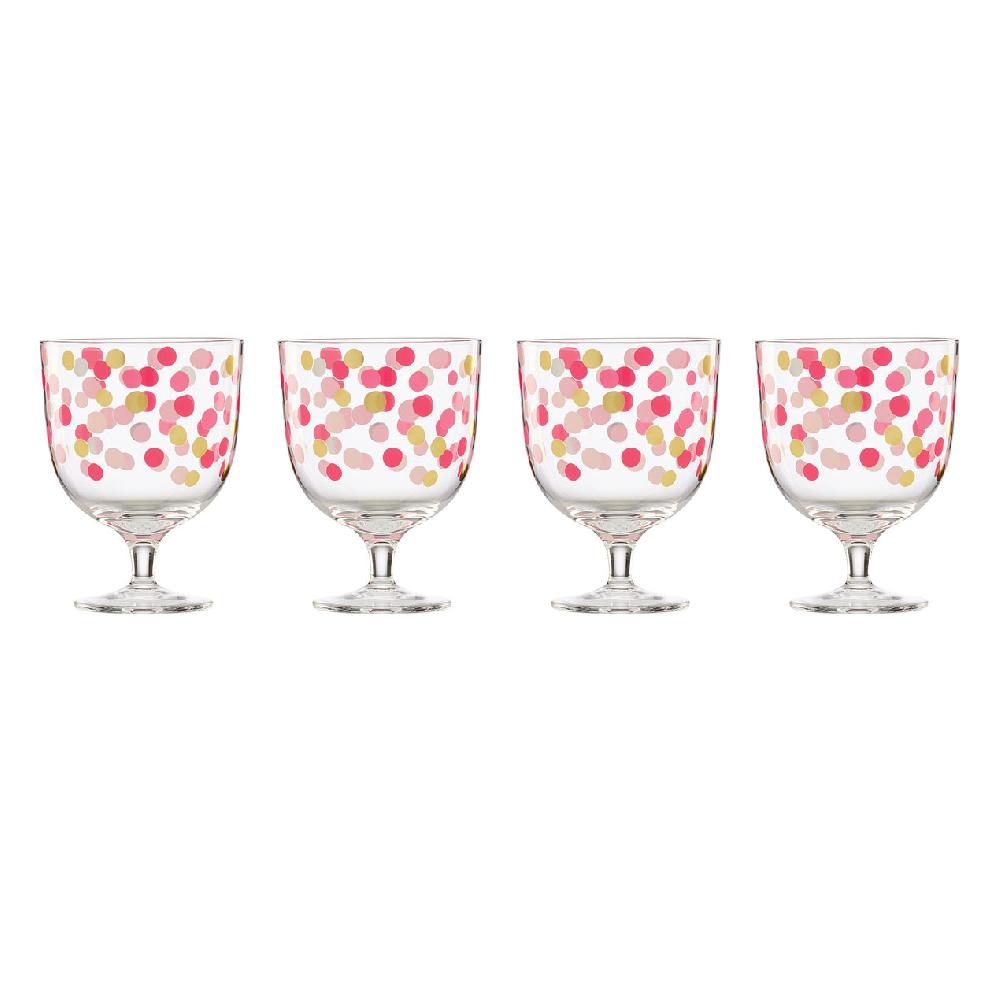Reed & Barton It's Raining Confetti Short Wine Glasses - Set Of 4
