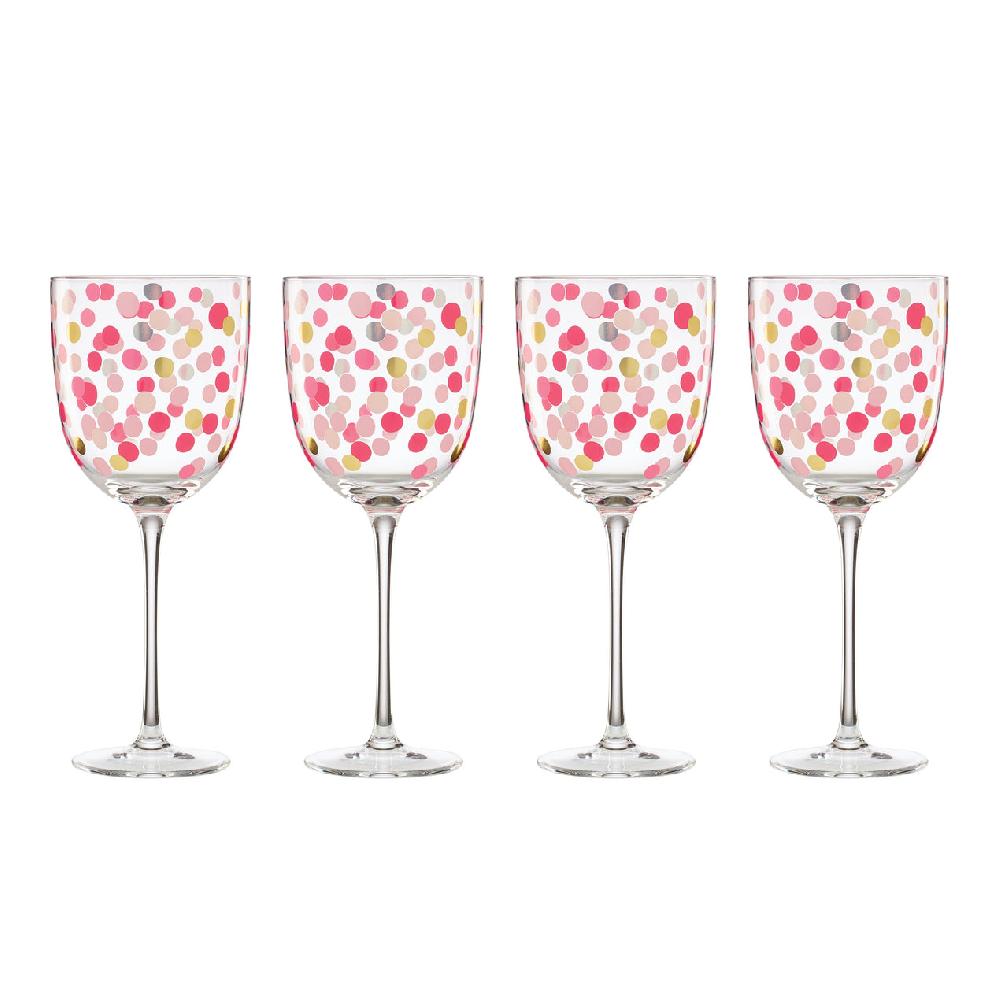 Reed & Barton It's Raining Confetti Wine Glasses - Set Of 4