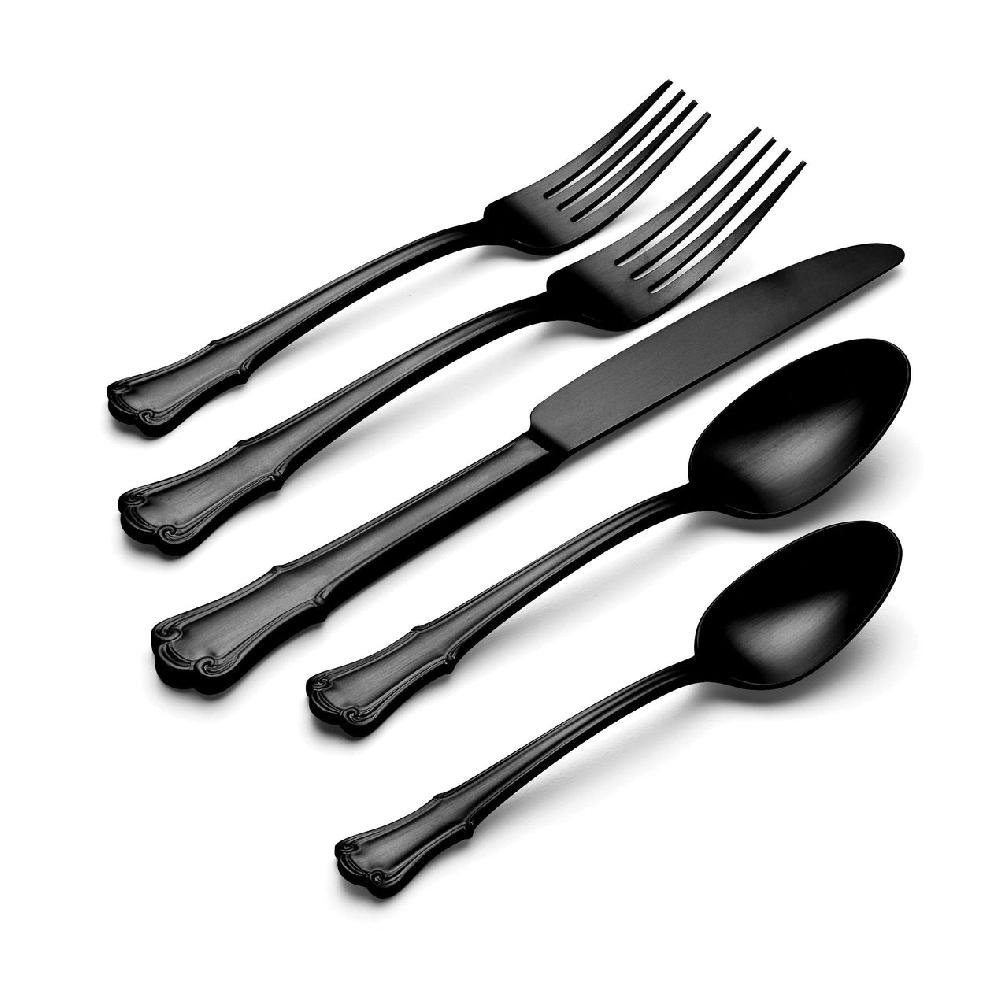 Reed & Barton James Street Black Satin 20 Piece Flatware Set