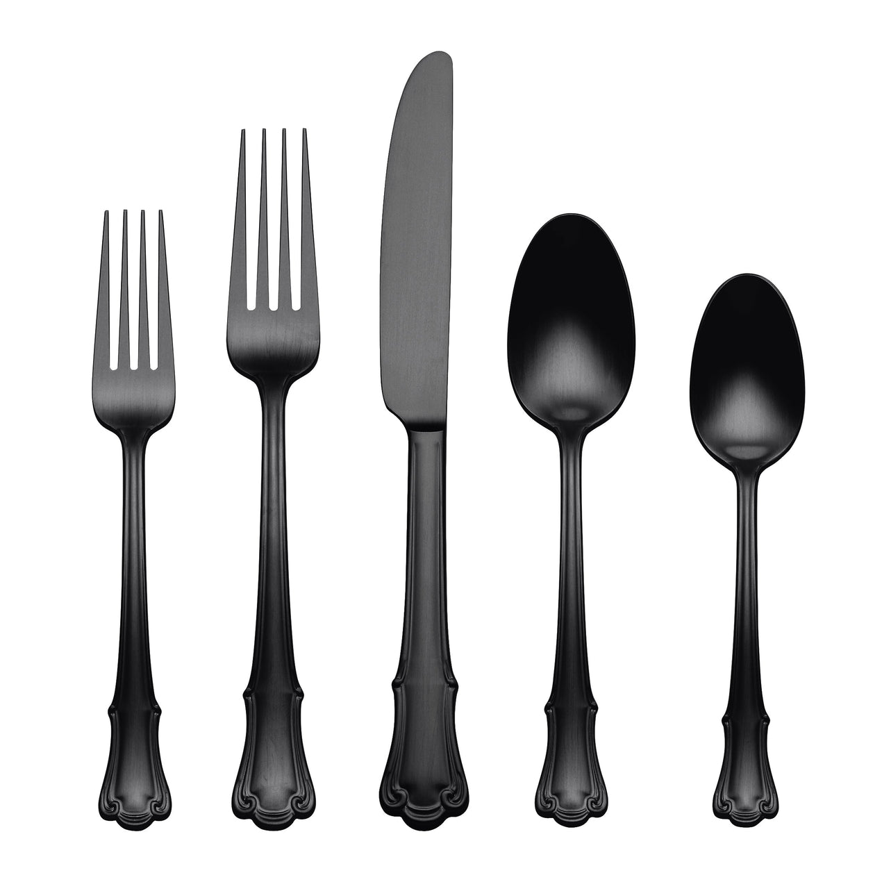reed & barton James Street Black Satin 20 Piece Flatware Set