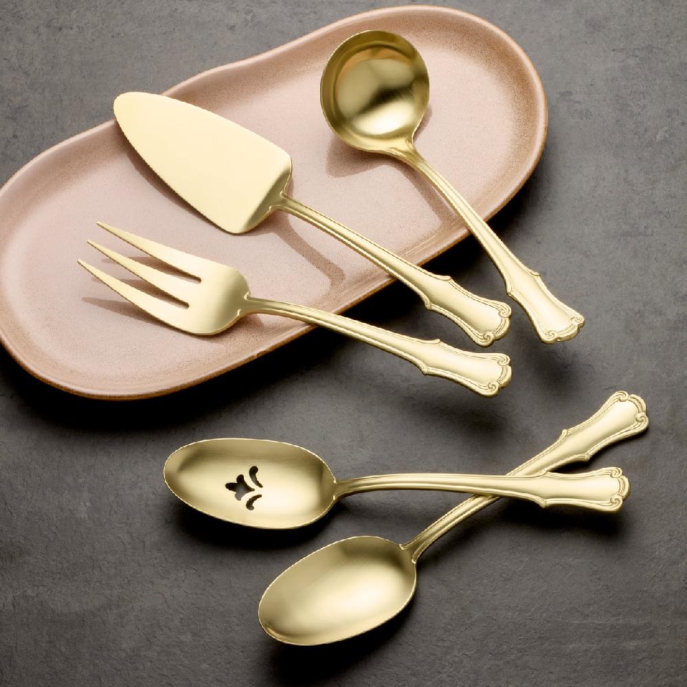 Reed & Barton James Street Champagne Satin 5 Piece Hostess Set