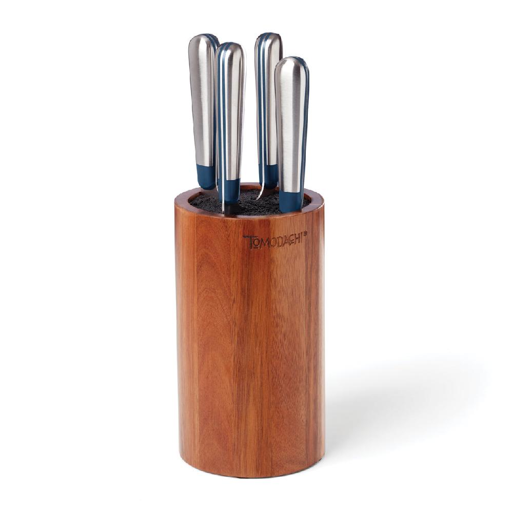 reed & barton Keen 5 Piece Acacia Bristle Block Cutlery Set