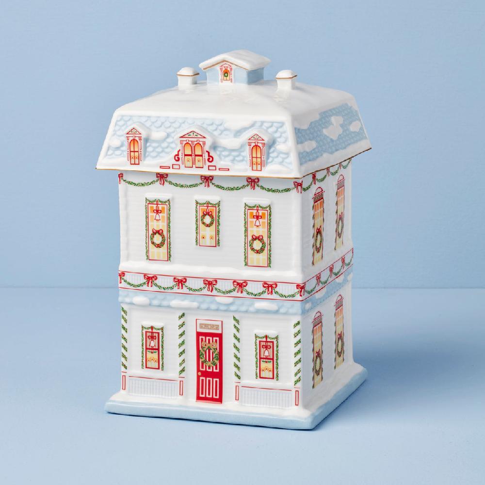 Reed & Barton Lenox Holiday Village Christmas Cookie Jar