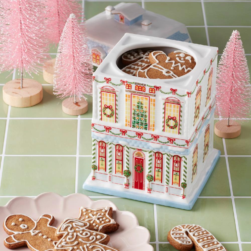 Reed & Barton Lenox Holiday Village Christmas Cookie Jar
