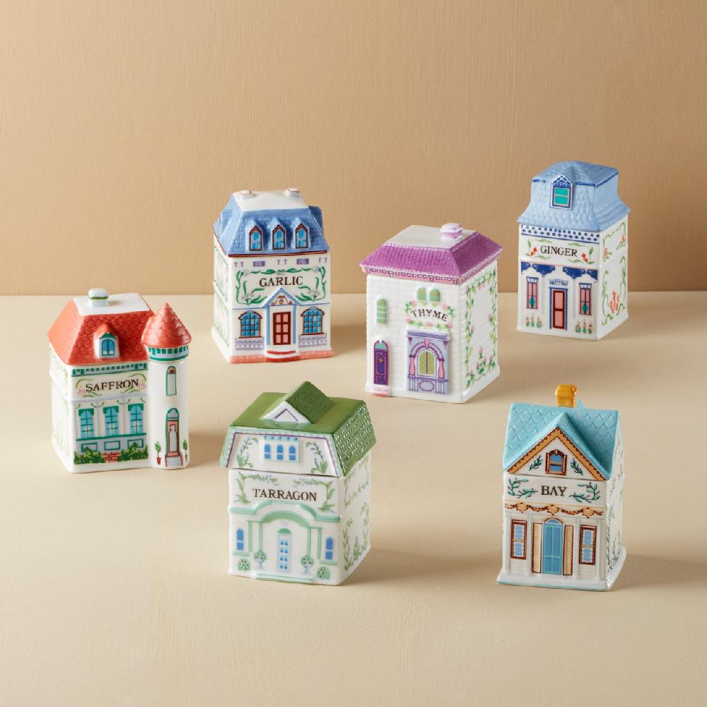 reed & barton Lenox Spice Village 6-Piece Gourmet Way Spice Jar Set