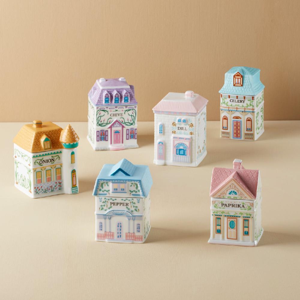 reed & barton Lenox Spice Village 6-Piece Savory Street Spice Jar Set