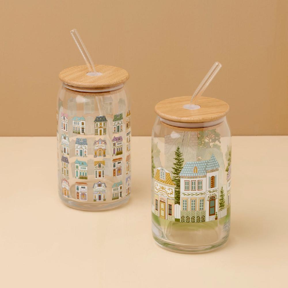 Reed & Barton Lenox Spice Village Can Cooler Glasses Set Of 2