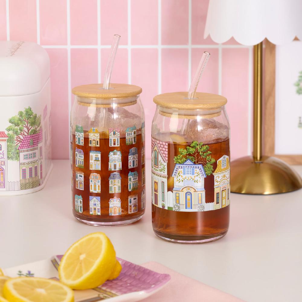 Reed & Barton Lenox Spice Village Can Cooler Glasses Set Of 2