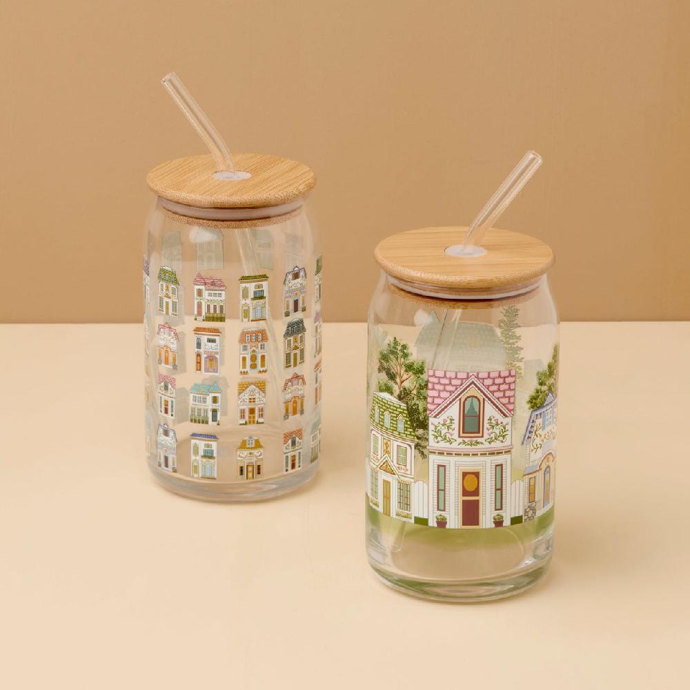 reed & barton Lenox Spice Village Can Cooler Glasses Set of 2