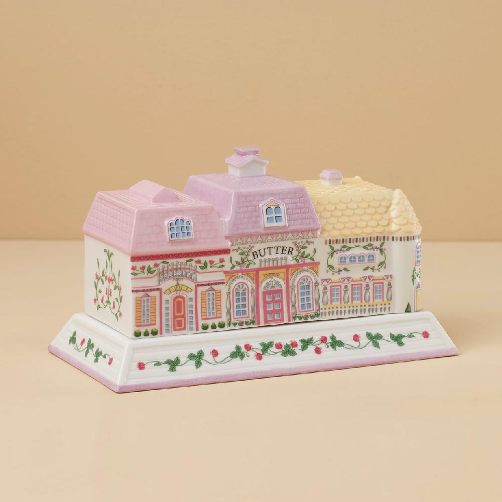 Reed & Barton Lenox Spice Village Covered Butter Dish